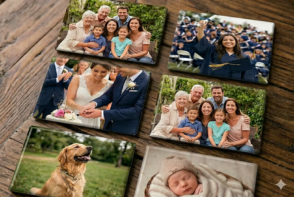 Pack of 6- 3"x 2" Photo Magnets